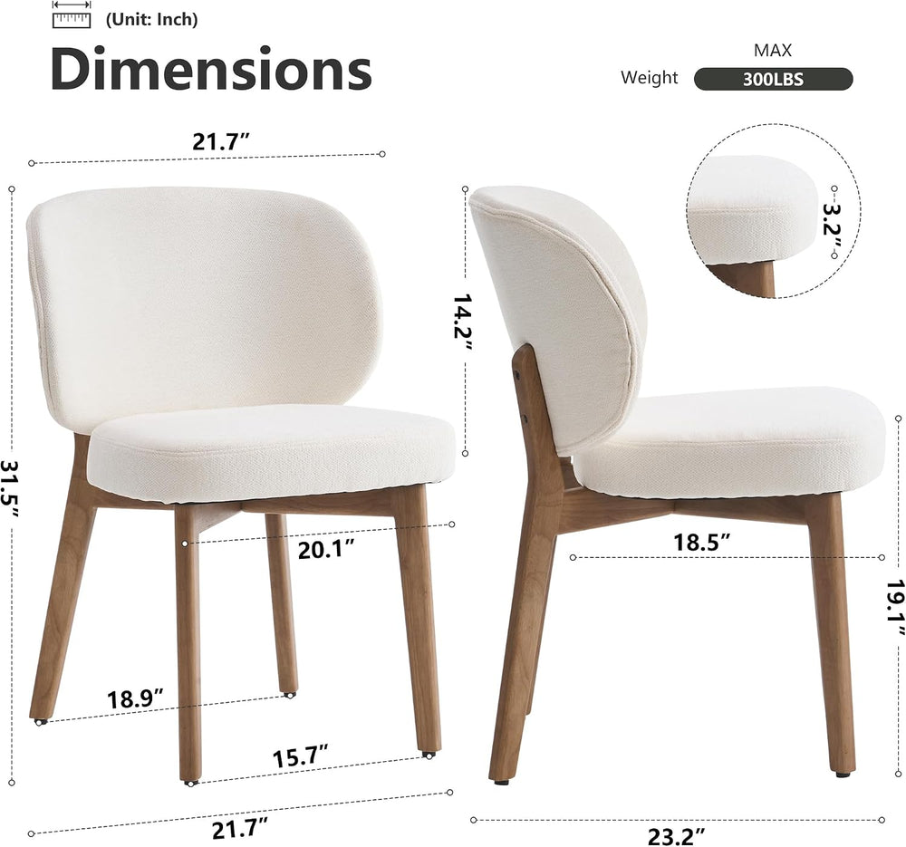 YOUNIKE Single Dining Chair Modern Kitchen Dining Room Chair Beige
