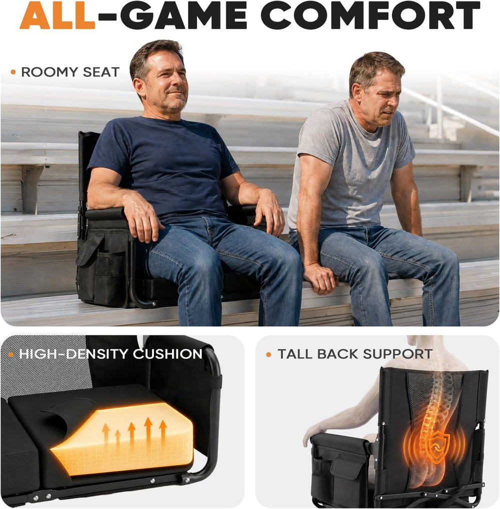 Sekey Stadium Seats with Back Support, Armrests & Soft Cushion