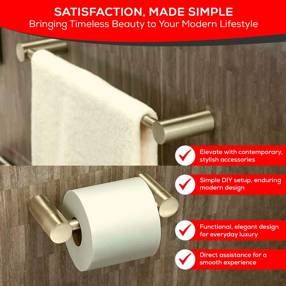 The Door Bull Modern 4-Piece Bathroom Hardware Set - Brushed Nickel