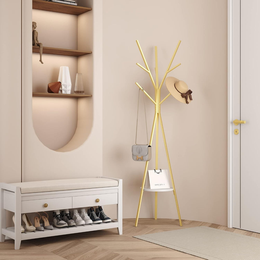 HOME BI Coat Rack Hat Stand Free Standing Display Hall Tree Metal Hat Hanger ...