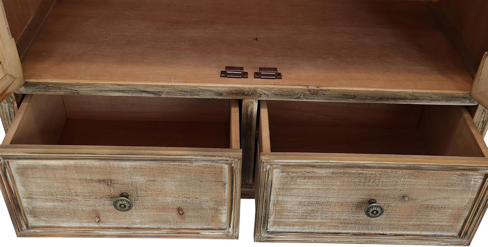 LKTART 48" Tall Solid Wood Sideboard Buffet Storage Cabinet with Drawers