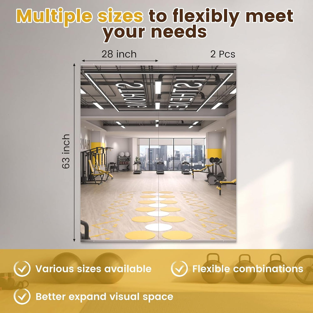 LOAAO Home Gym Mirror 63"x28", 2 PCS