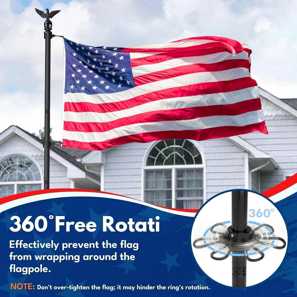 LETSTRY 10 FT In-Ground Flag Pole for Outside House, Heavy Duty Wind Resistan...