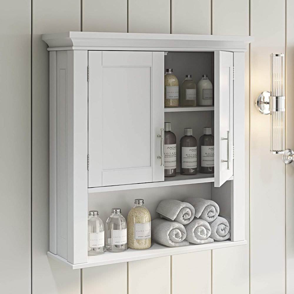 RiverRidge Somerset Two-Door Bathroom Wall Mount Medicine Cabinet, White
