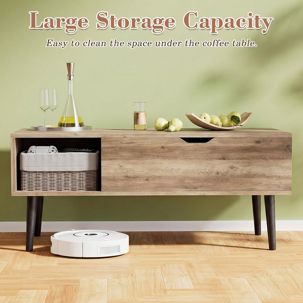 OLIXIS Lift Top Coffee Table, Wood Coffee Table for Living Room Home Grey