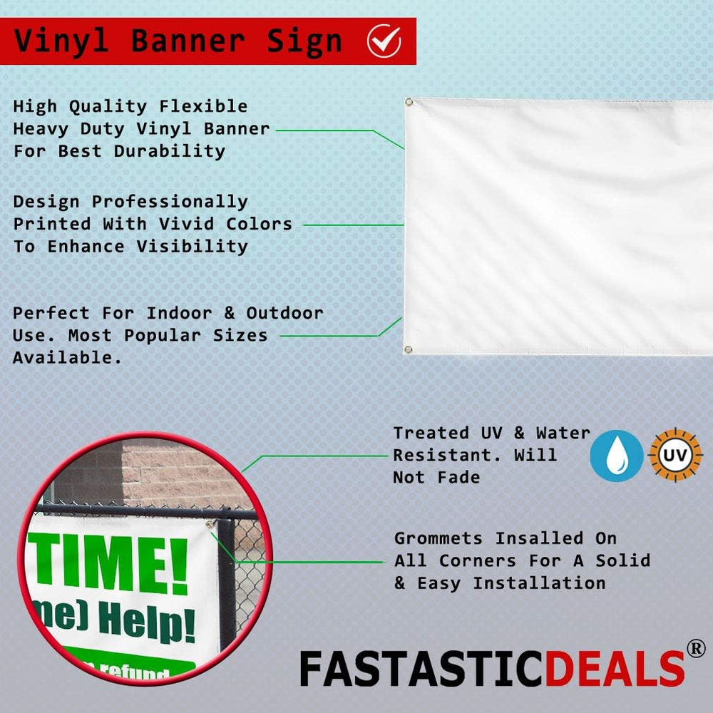 Custom Vinyl Banner Commercial Property For Lease 4 Grommets 24x48Inches