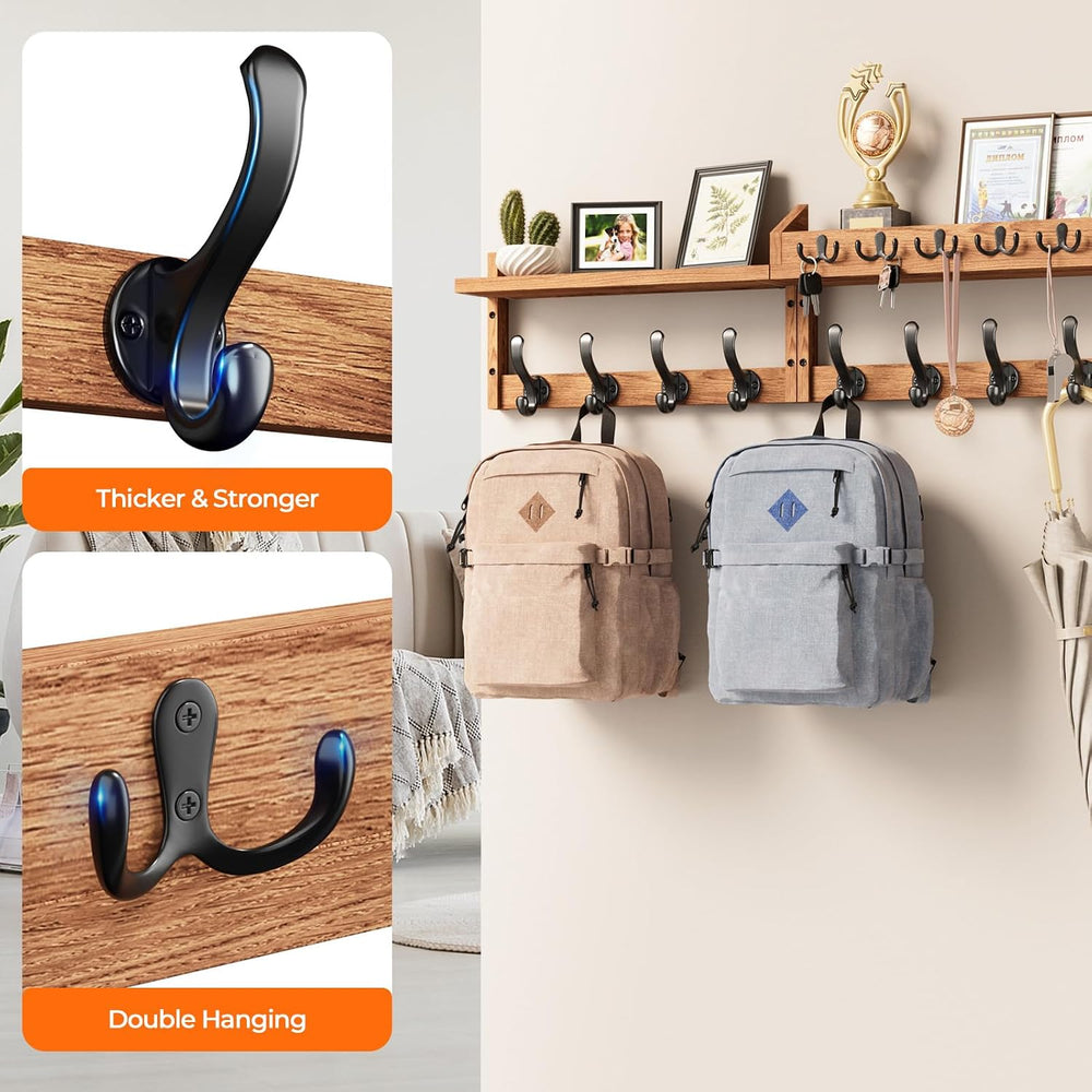 Evermagin 35" Coat Rack Wall Mount with Shelf & 13 Hooks, Entryway, ...