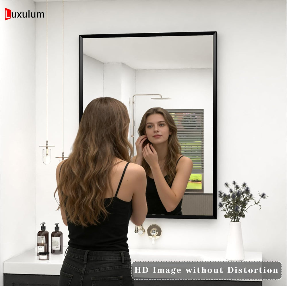 Black Framed Bathroom Mirror for Over Sink 30x30