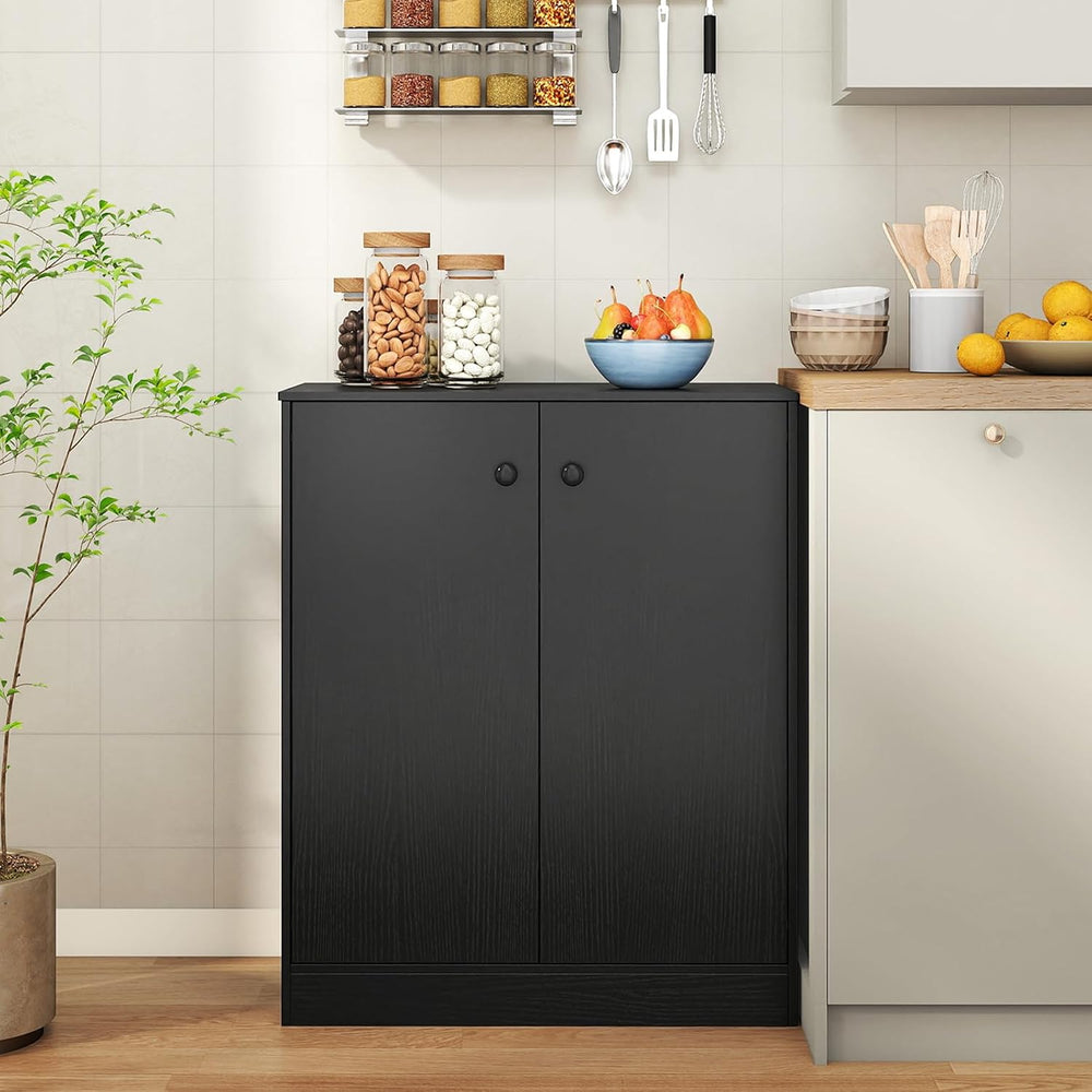 GIANTEX 2-Door Storage Cabinet, Buffet Cabinet with Storage, Black