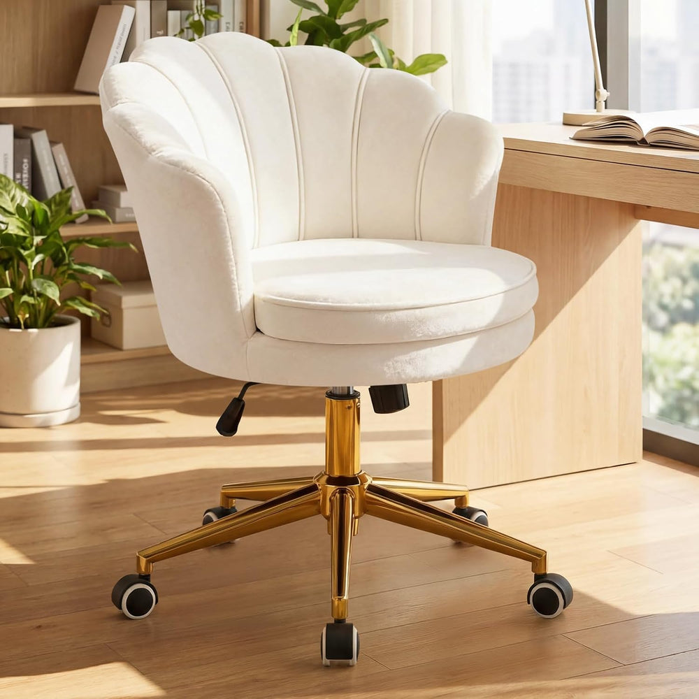 Furnicomfy Home Office Desk Vanity Chair with Back, Elegant Vanity Makeup Des...