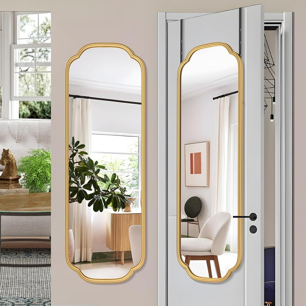 Ferytange 48"x16" Gold Door Mirror Full Length Over The Door with N...
