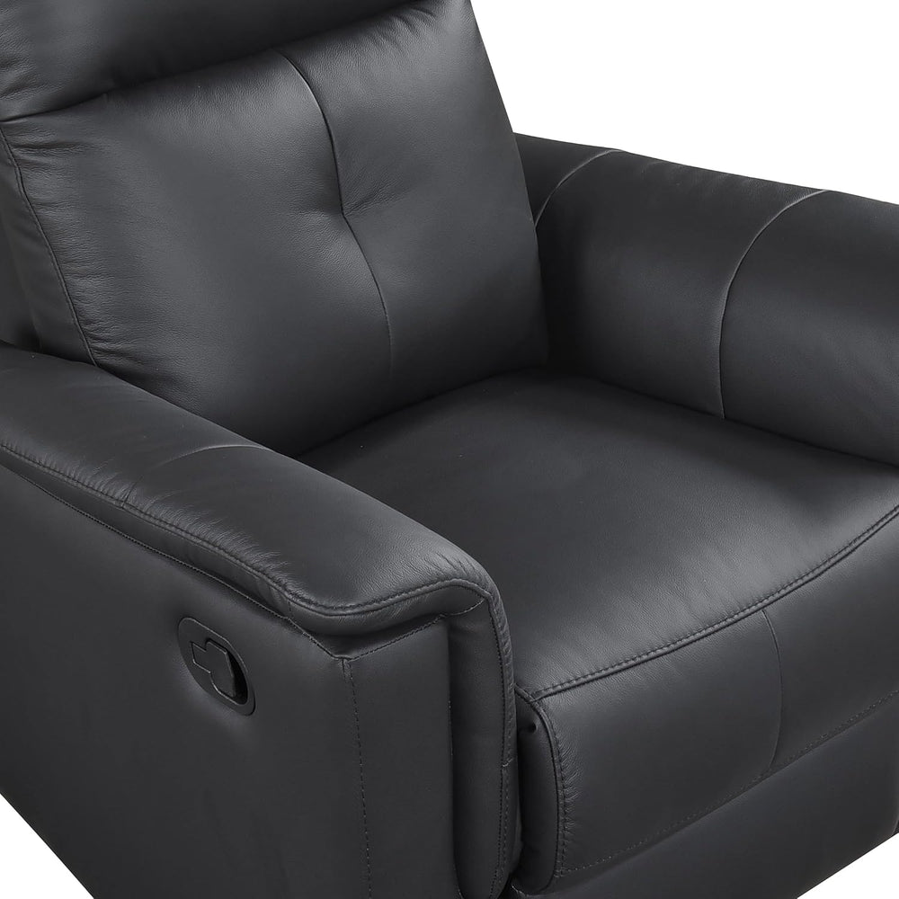 Lexicon Leather Match Upholstered Swivel Glider Recliner Chair, Black