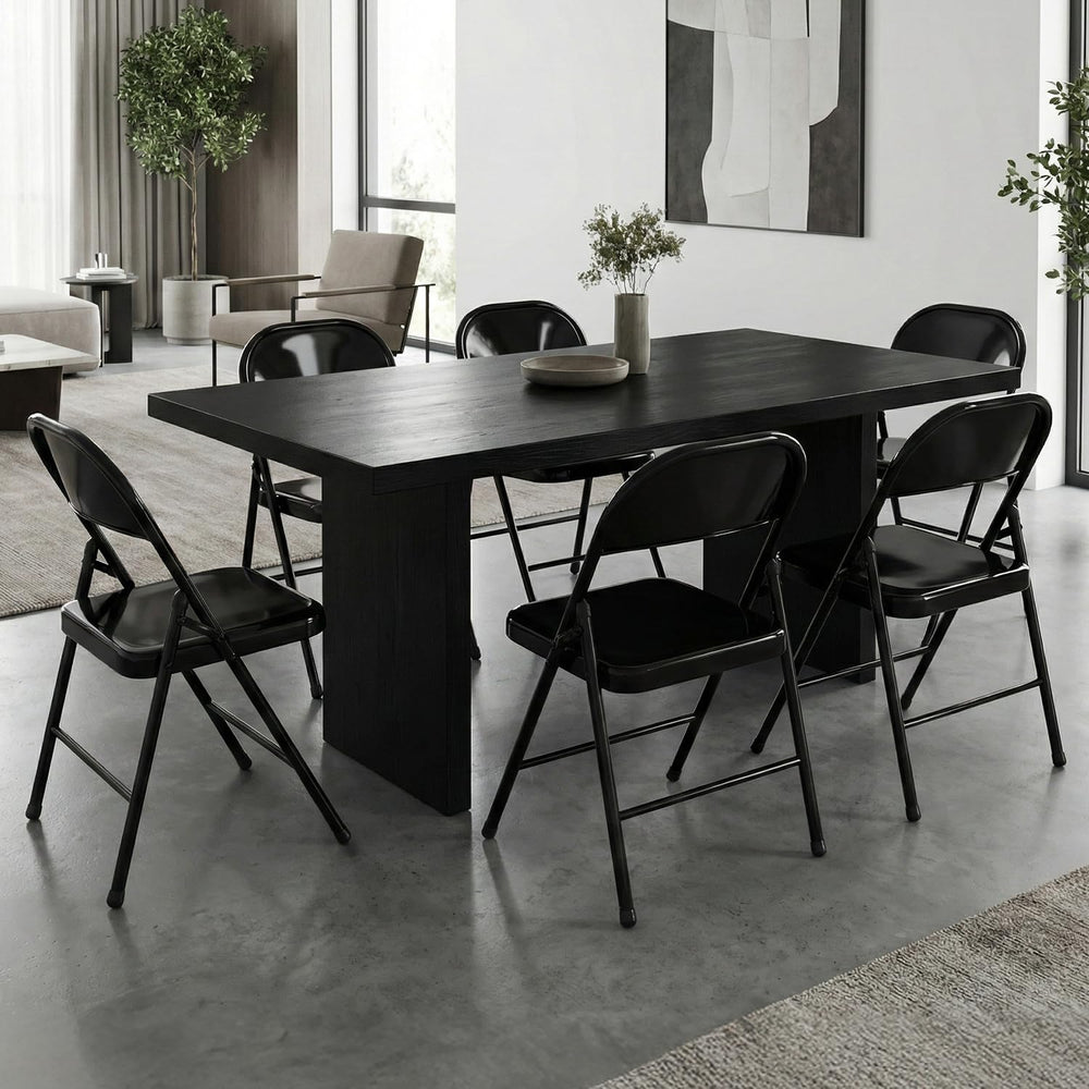 30 Pack Black Metal Folding Chairs, All-Steel Foldable Chairs