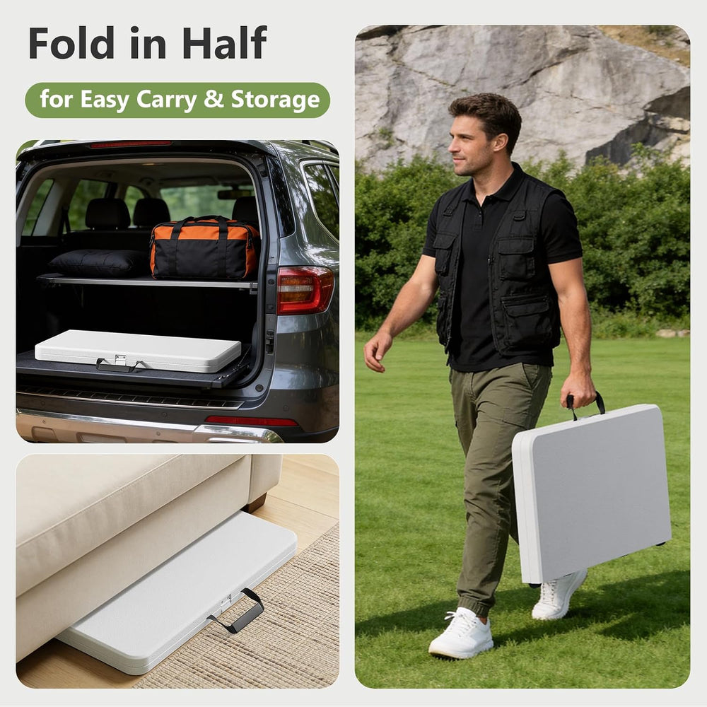Folding Table and Chairs Set for 4, 5 Piece Card Table Set with 36" Squa...