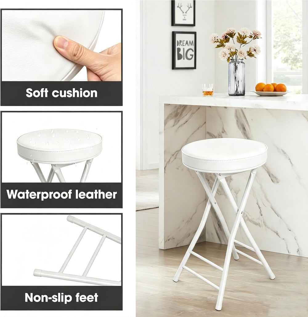 Gluck Plants Folding Stool,24 Inch Foldable Portable Collapsible Height Bar S...