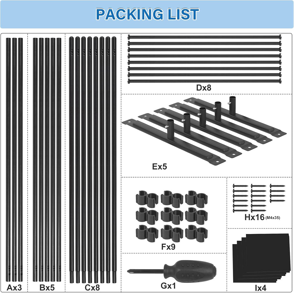 AKTOP 4 Panel Room Divider, 88"W x 6FT Fabric Folding Privacy Screen, Black