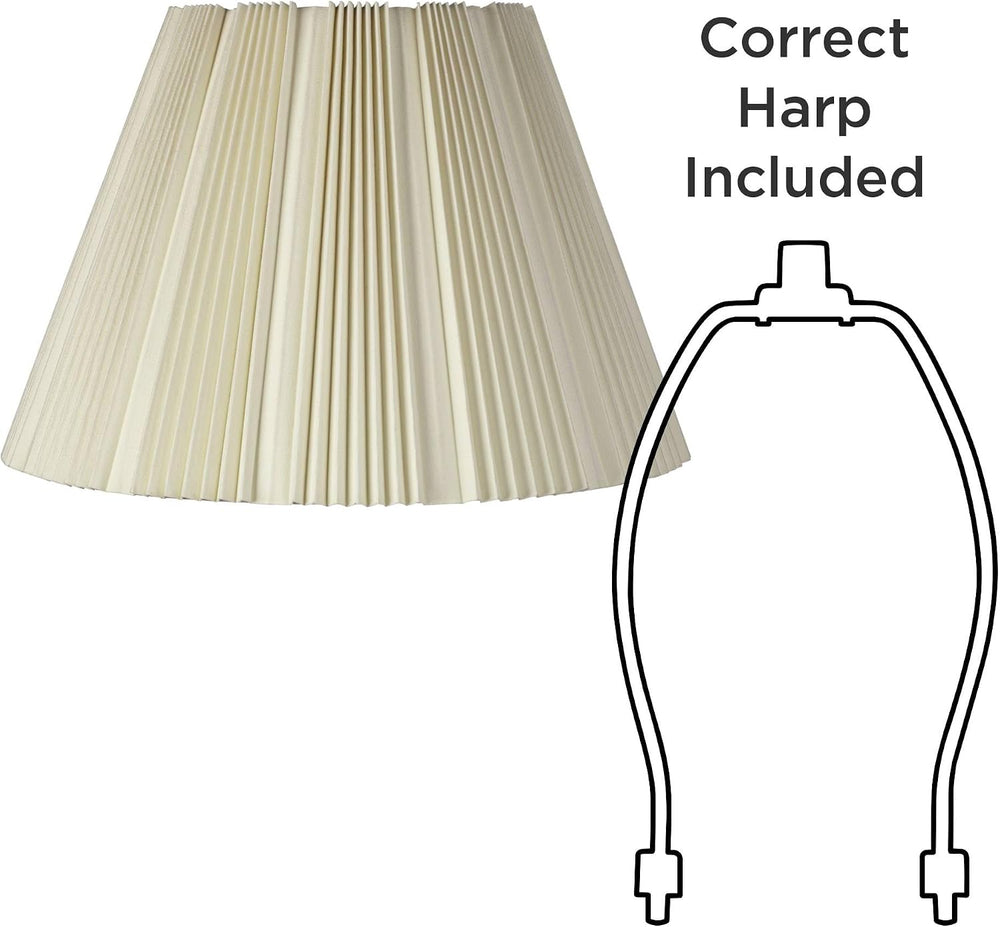 Hosea Extra Large Eggshell White Pleated Bell Shade 10x19x13x12.25 (Spider)