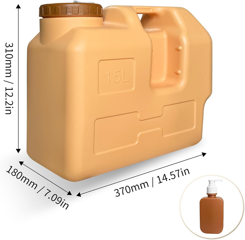 4 Gallon Water Container with Spigot, Portable Water Jug with Hand Sanitizer ...