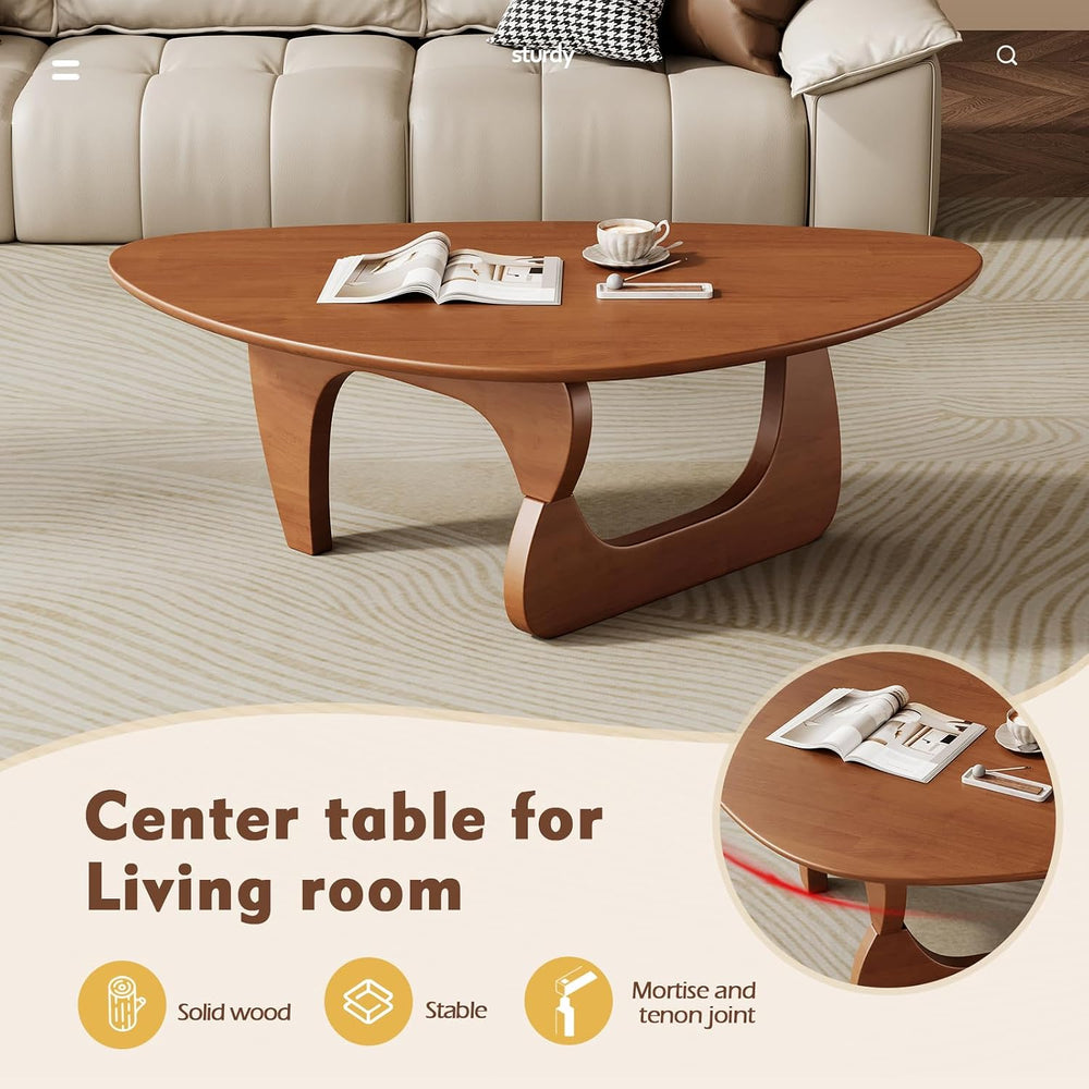 Mid Century Modern Coffee Table - Walnut Wooden Coffee Table for Living Room,...