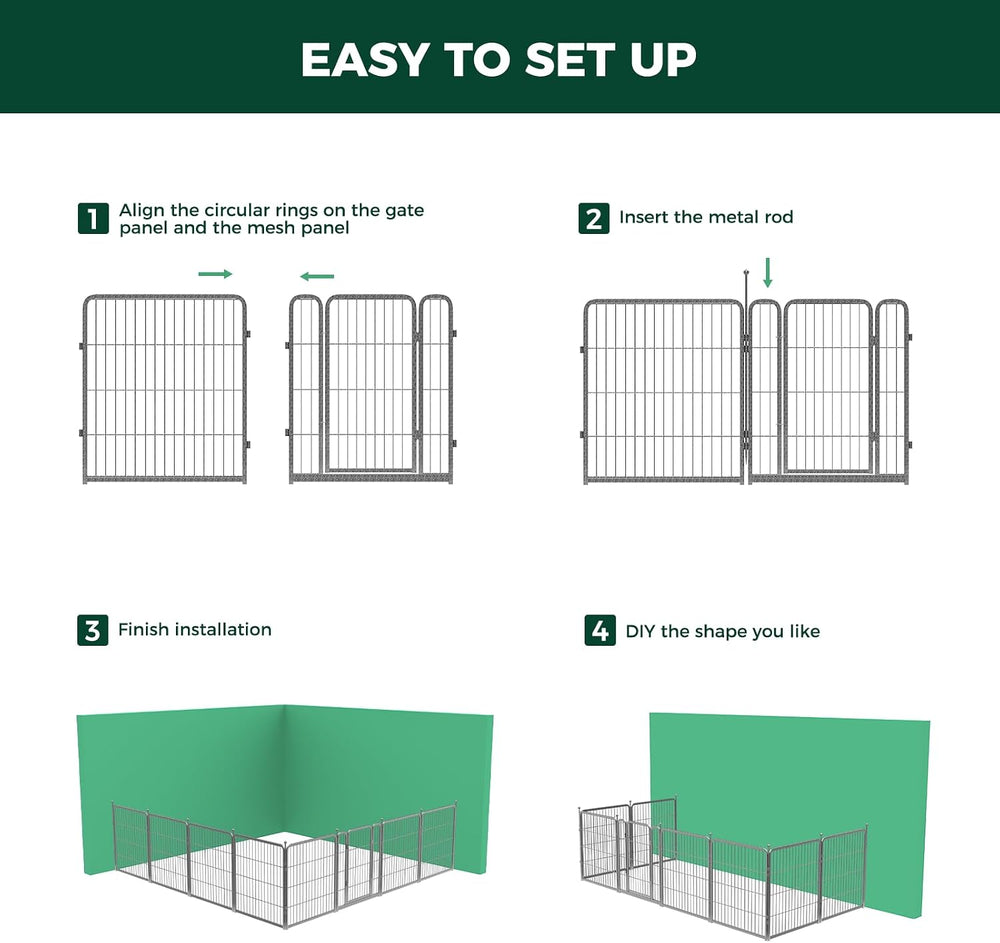FXW Aster Dog Playpen Designed for Yard, 32" H, 32 Panels