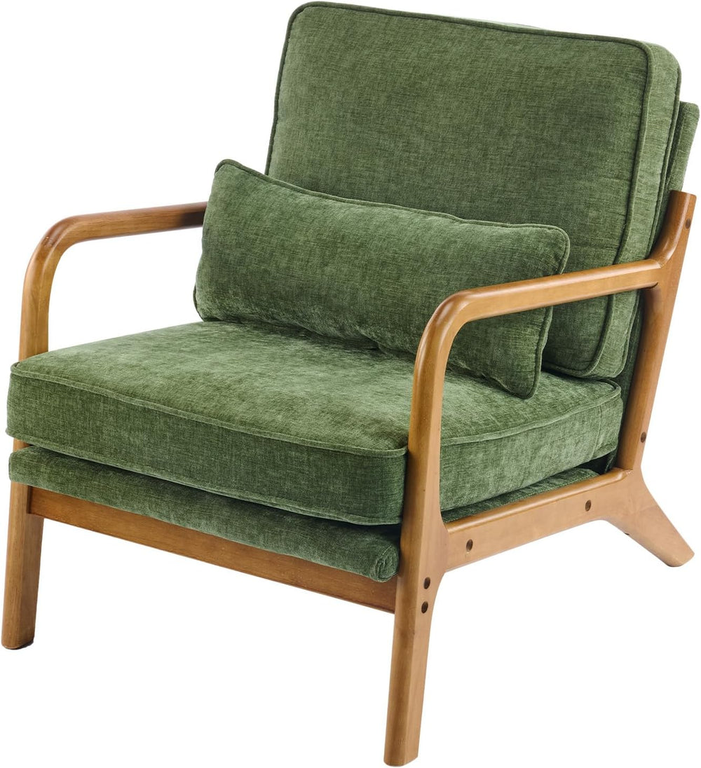 Karl home Mid-Century Modern Accent Reading Chair, Olive Green