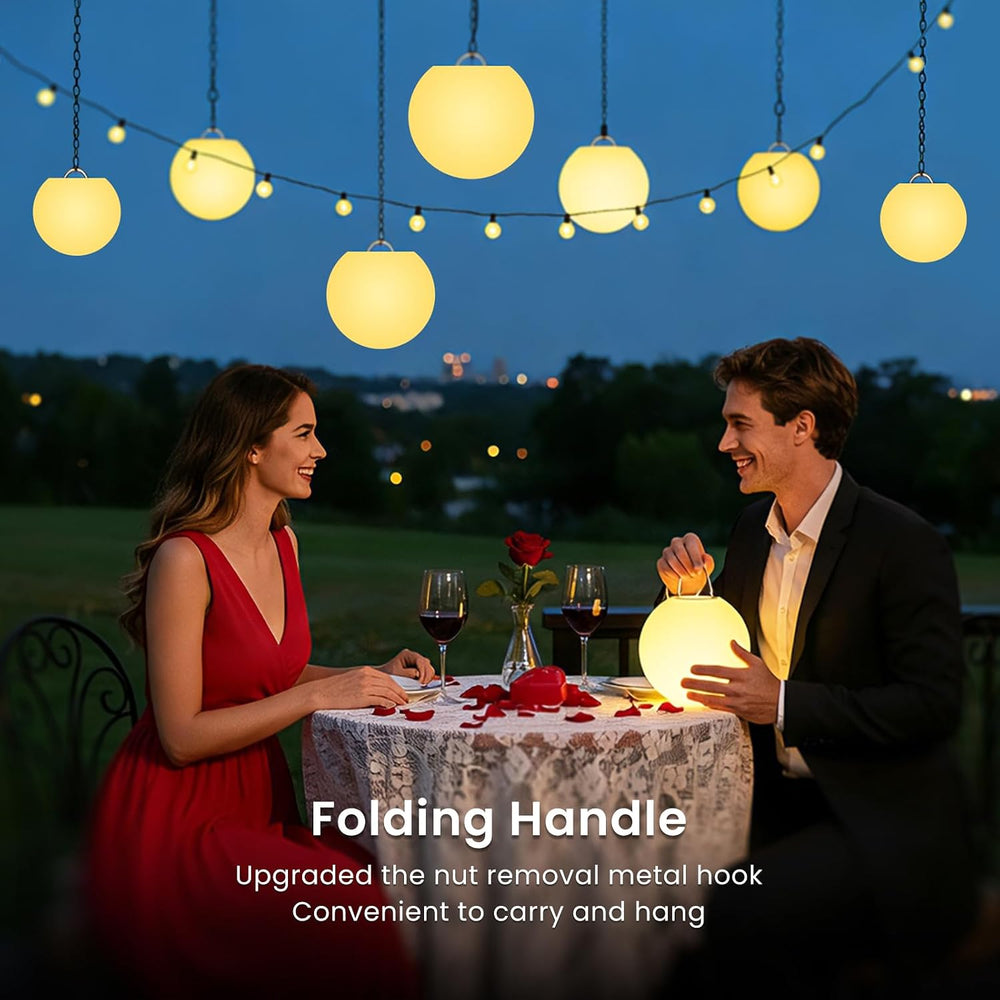 LOFTEK 8-inch LED Ball Light, Rechargeable RGB Glowing Globe Lamp, Hangable