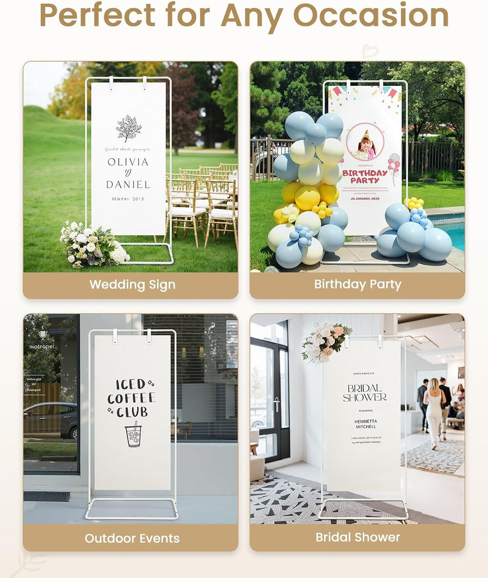 Wedding Welcome Sign Stand, White Sign Holder, Includes Design Bundle