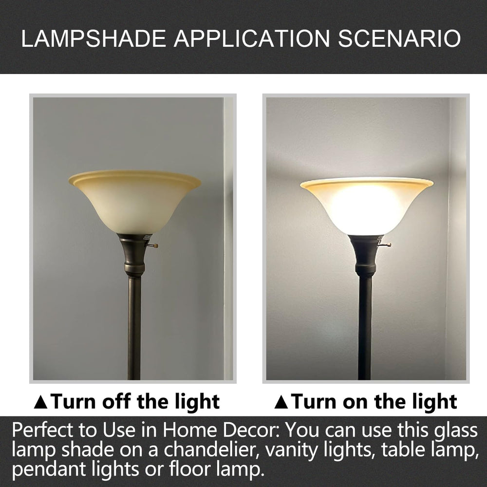 Antique Glass Lamp Shade for Floor lamp, Alabaster Torchiere Lamp Shade Repla...
