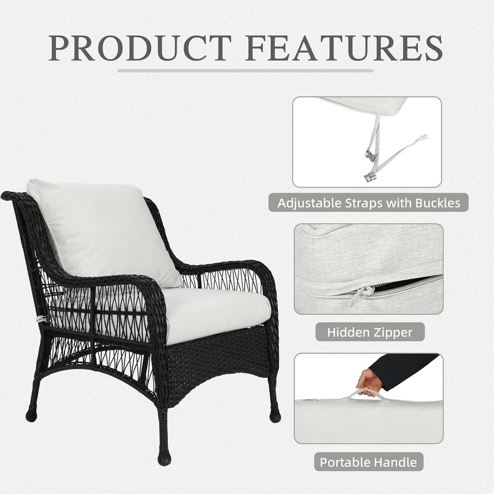 Aoodor 24" x 24" Patio Deep Seat Cushion Set, Grey