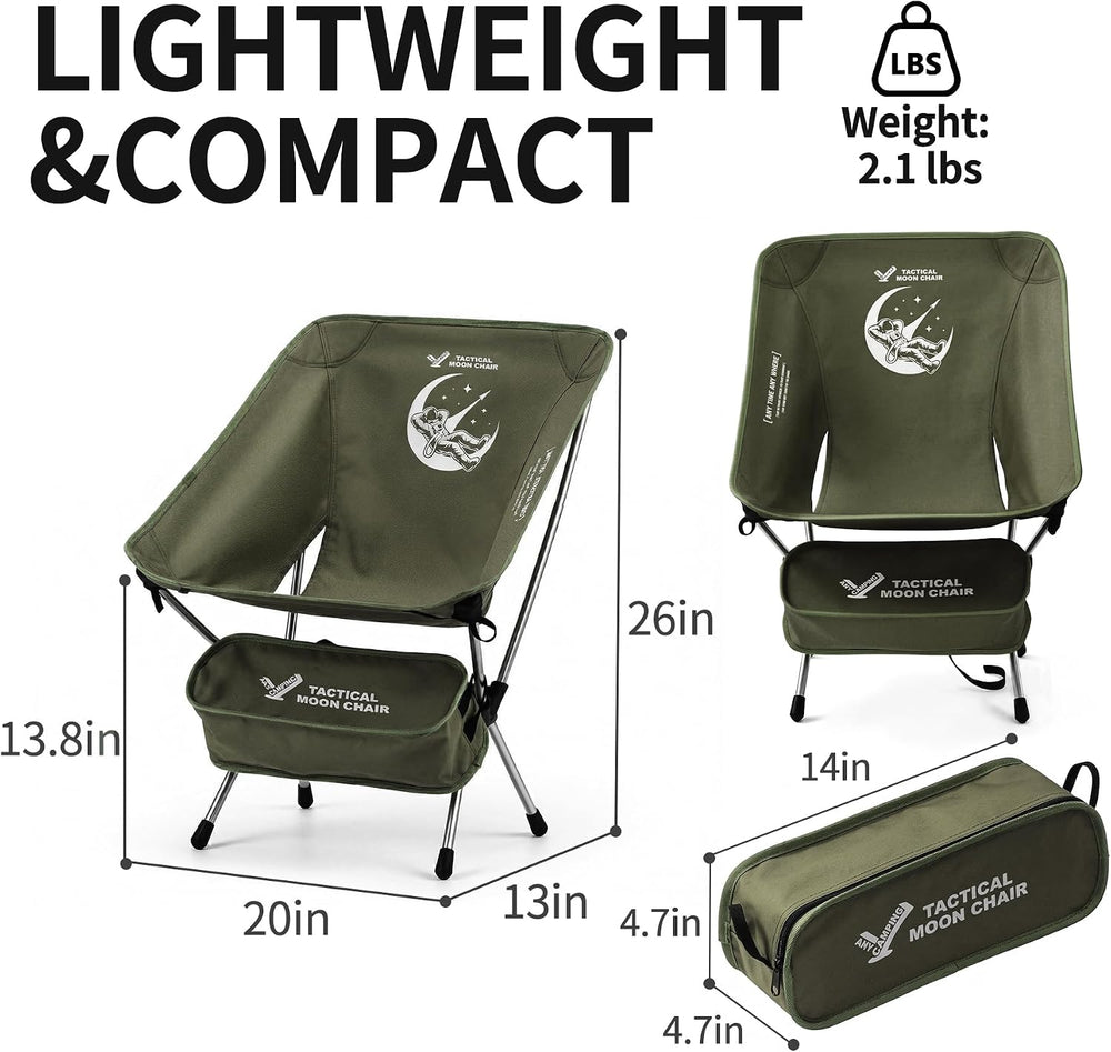 Ultralight Camping Backpacking Chair, 2.1 LBS, Supports 330 lbs