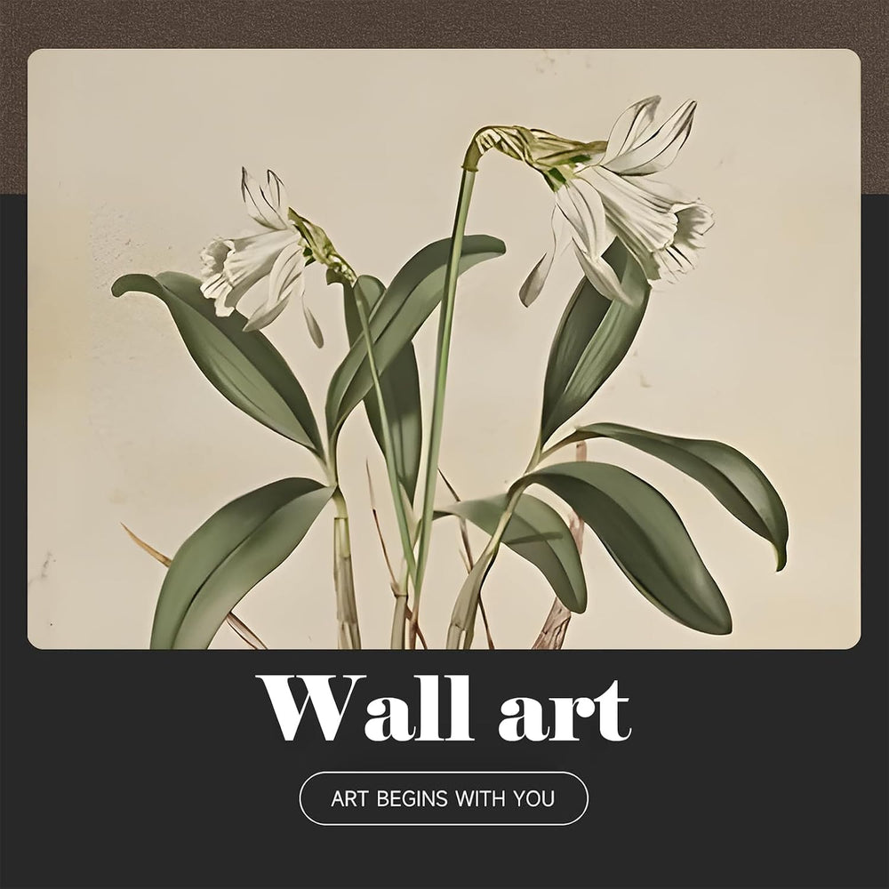 2pcs Framed Vintage Botanical Wall Art Canvas Prints Wildflower 12x16in