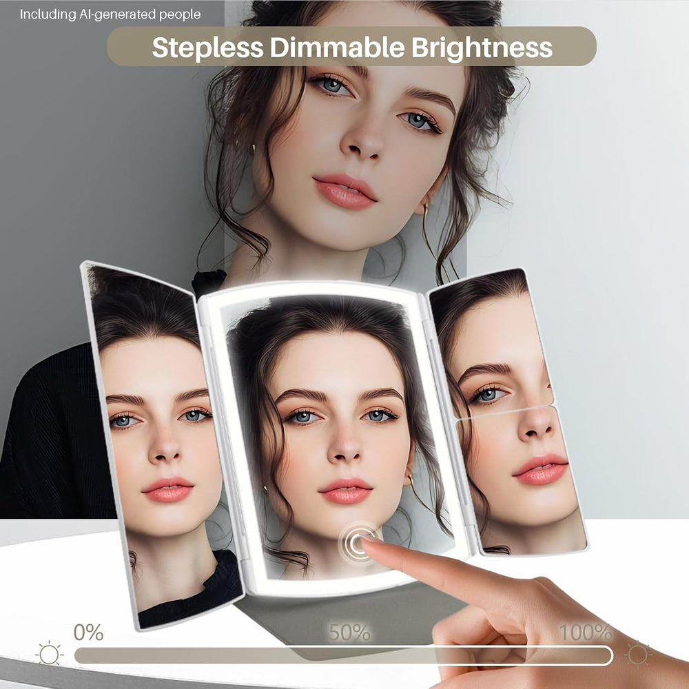 Makeup Mirror, Vanity Mirror with Lights,2X/5X,Silver