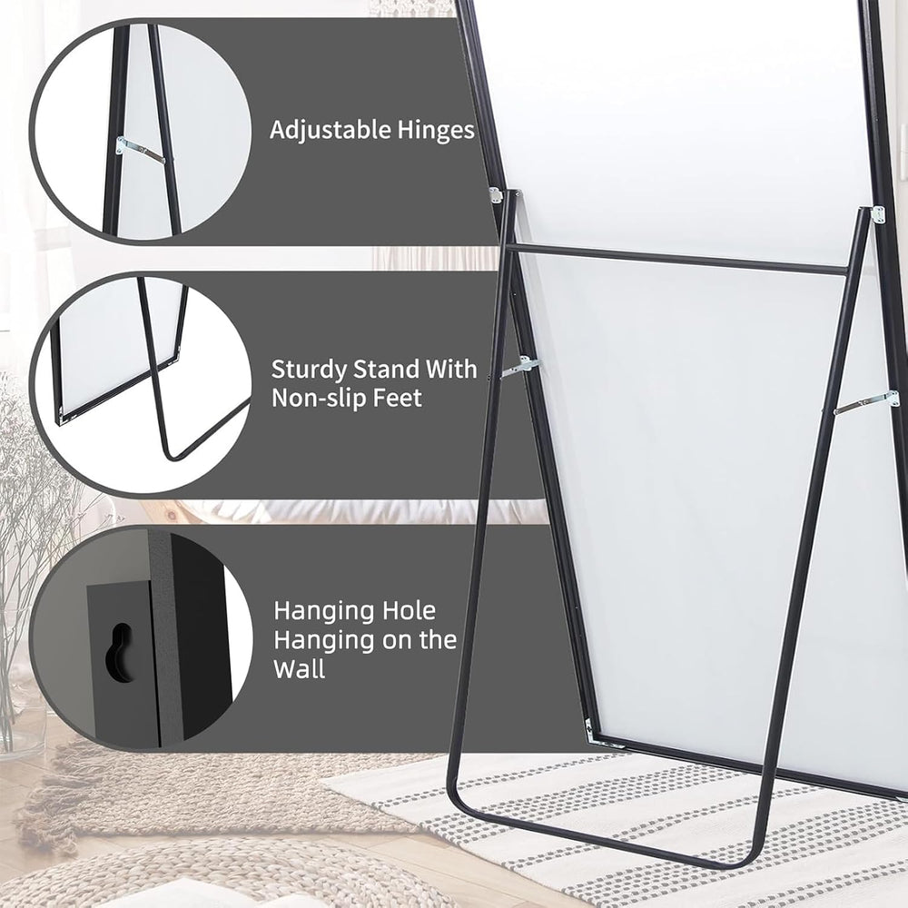 LFT HUIMEI2Y 71"x32" Full Length Mirror, Black Floor Mirror