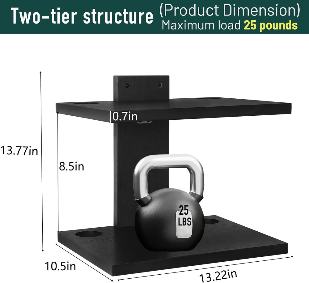 2‑Tier Floating Wall Mount TV Shelf for Projector & DVD Player,Black