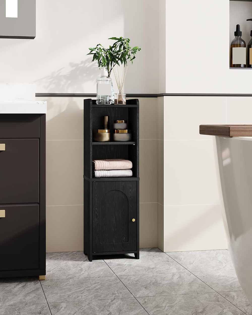 Hzuaneri Bathroom Storage Cabinet, Narrow Toilet Paper Cabinets with Doors