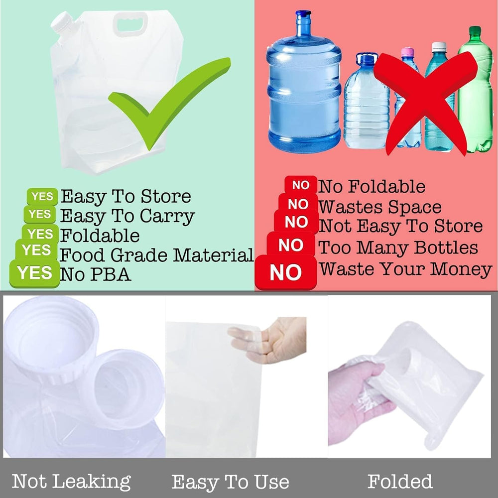 16-Pack Collapsible Water Containers (2.6 Gallon / 10L Each)