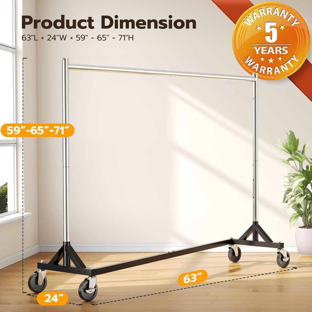 HOKEEPER Commercial Z Base Garment Rack Hold 500LBS Heavy Duty Clothing Rack ...