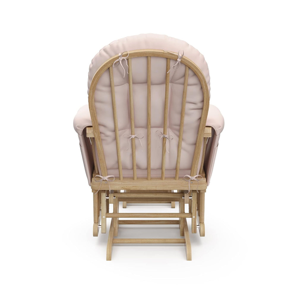 Storkcraft Premium Hoop Glider & Ottoman, Natural/Pink