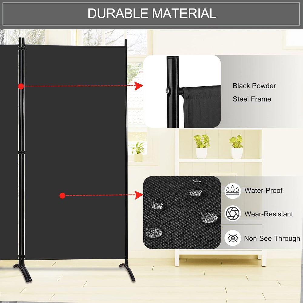 MAYOLIAH Partition Room Dividers 3 Panel Folding Privacy Screens 6 Ft Tall