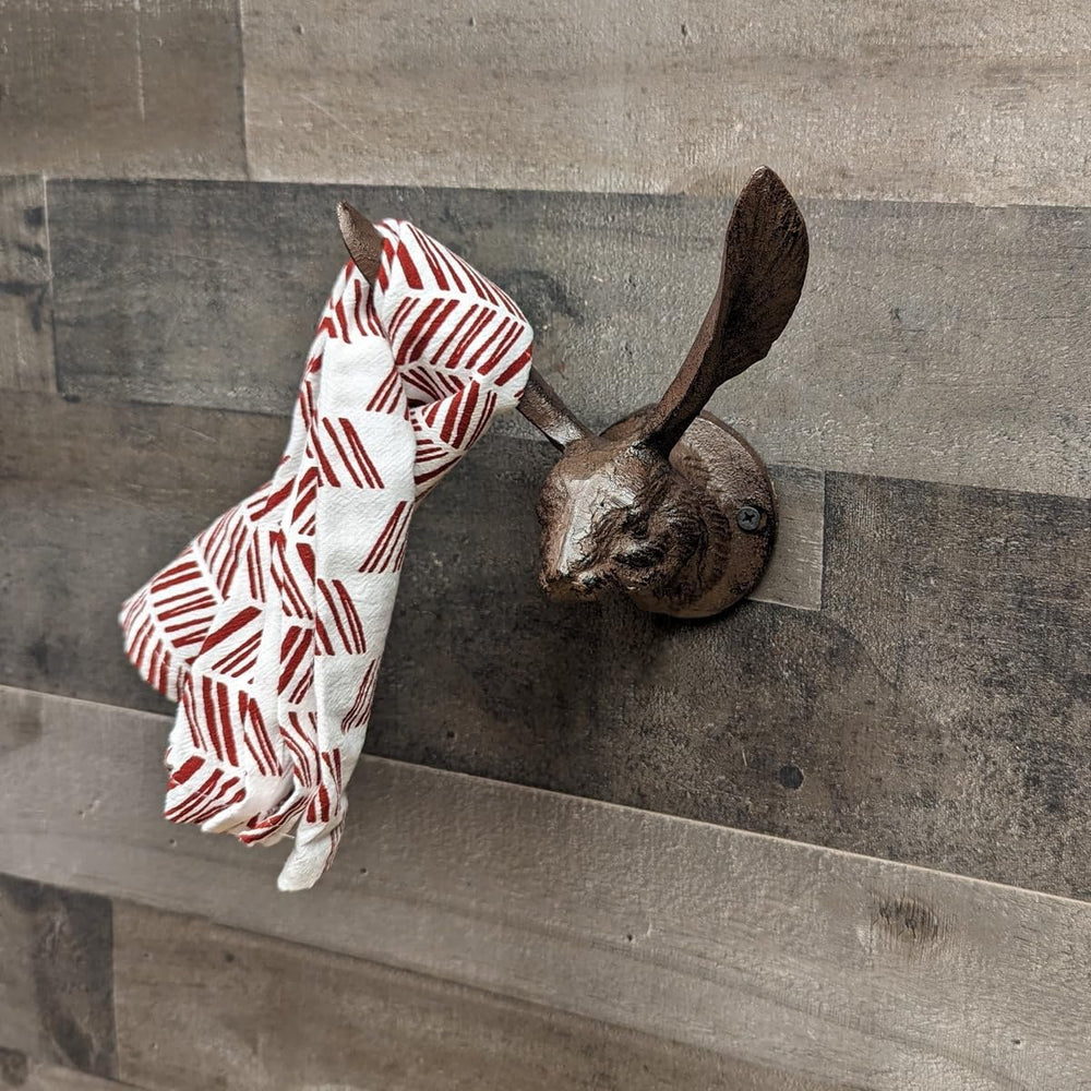 Metal Bunny Ears Hook Wall Mount Hat Coat Hanger Holder Jack Rabbit Key Ring ...