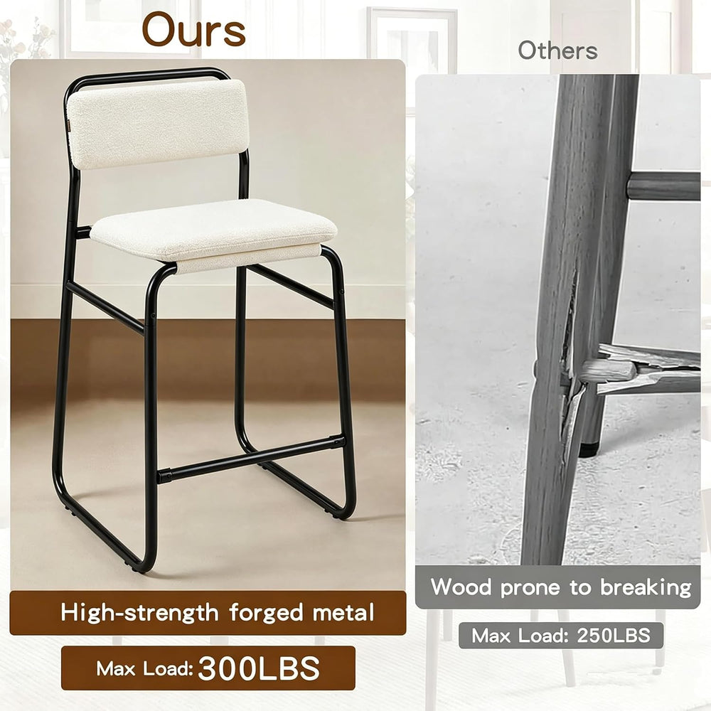 Furniliving Bar Stools Set of 2, 26" H Counter Height Bar Stools with Fu...