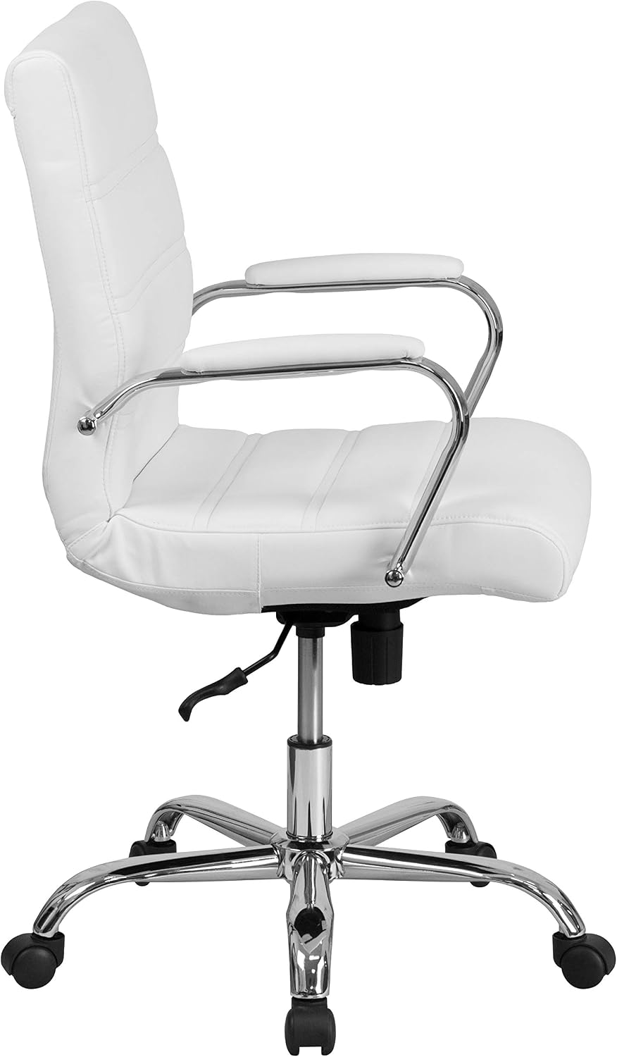 Flash Furniture Mid-Back White LeatherSoft Executive Swivel Office Chair with...