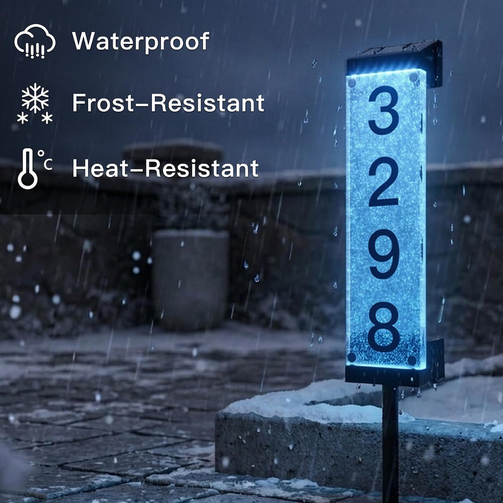 Solar Address Numbers for House, Address Signs for Yard with Stake