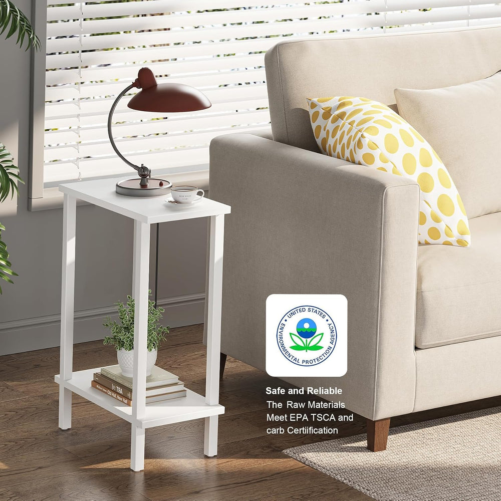 TUTOTAK Narrow Side Table Set of 2, Small End Table for Couch