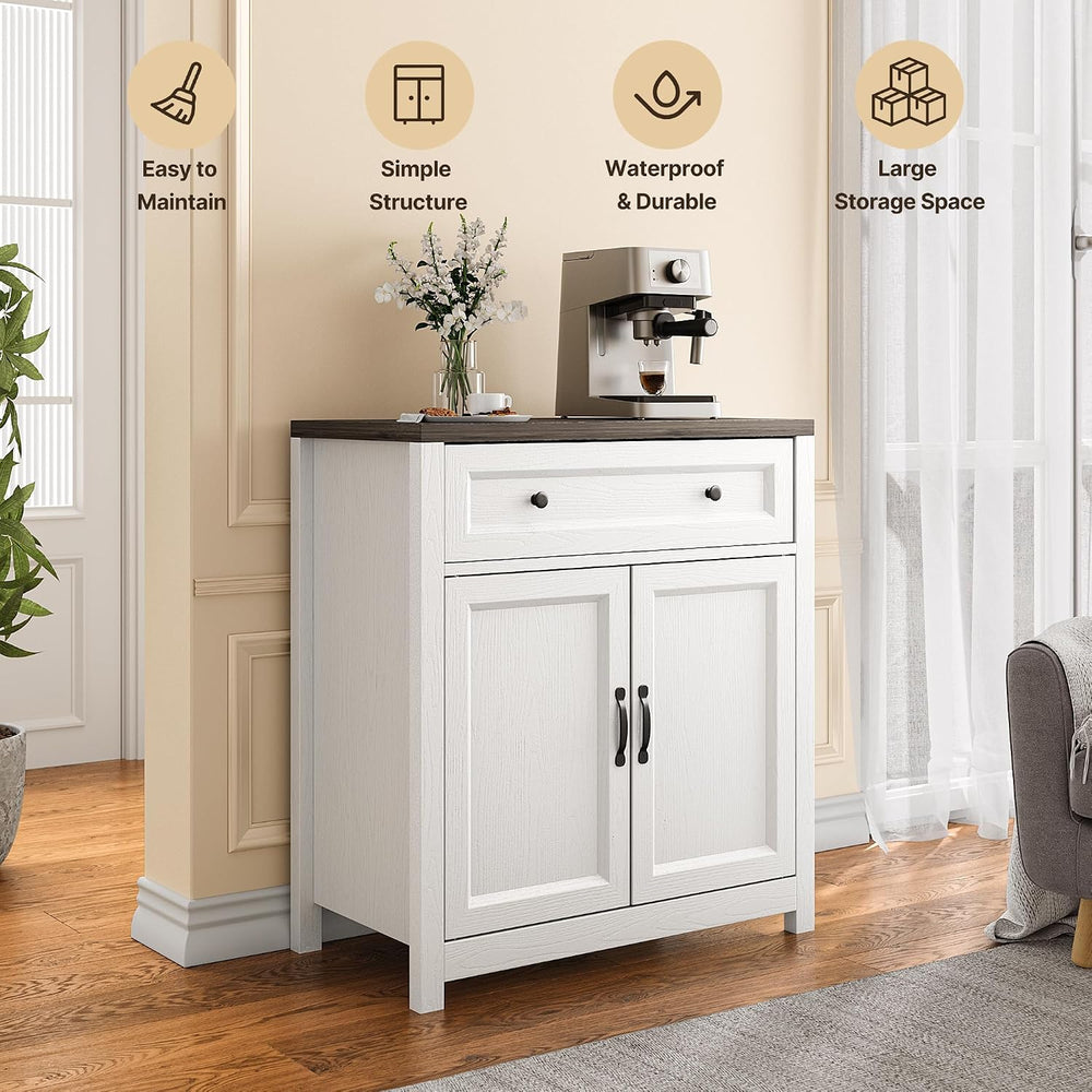 Gizoon Storage Cabinet with Adjustable Shelf, 2-Door Farmhouse Buffet
