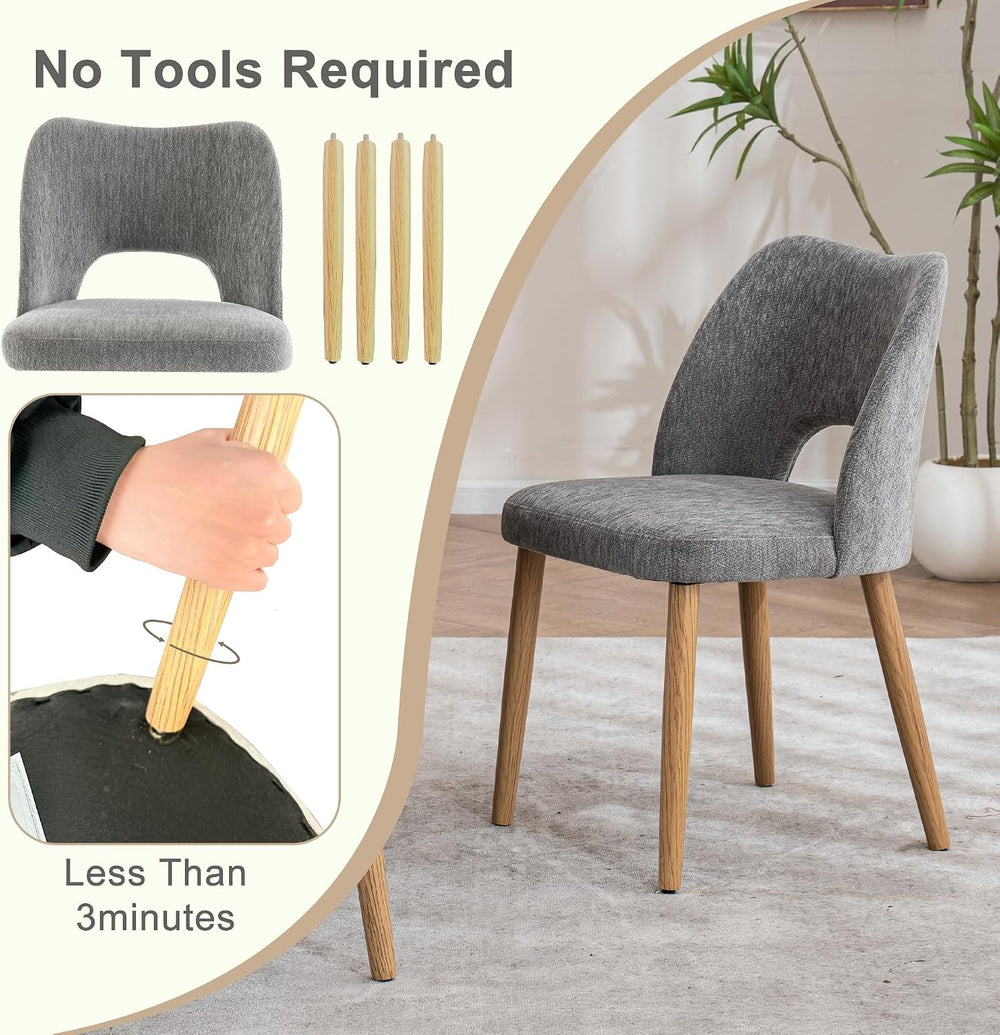 Modern Dining Chairs Set of 4, Upholstered Fabric Kitchen Small Cute Chairs w...