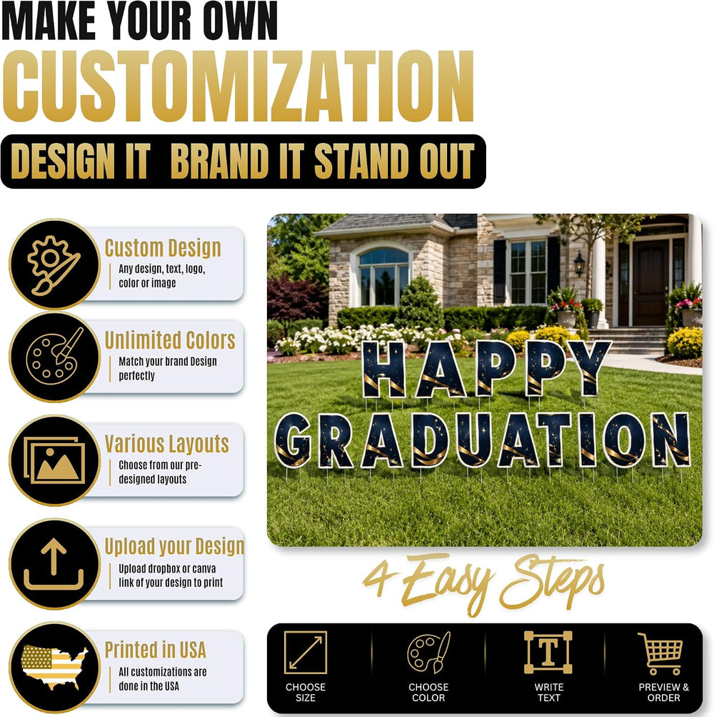Custom Large lawn letters with stakes by BCB | Lawn Sign Printed in USA