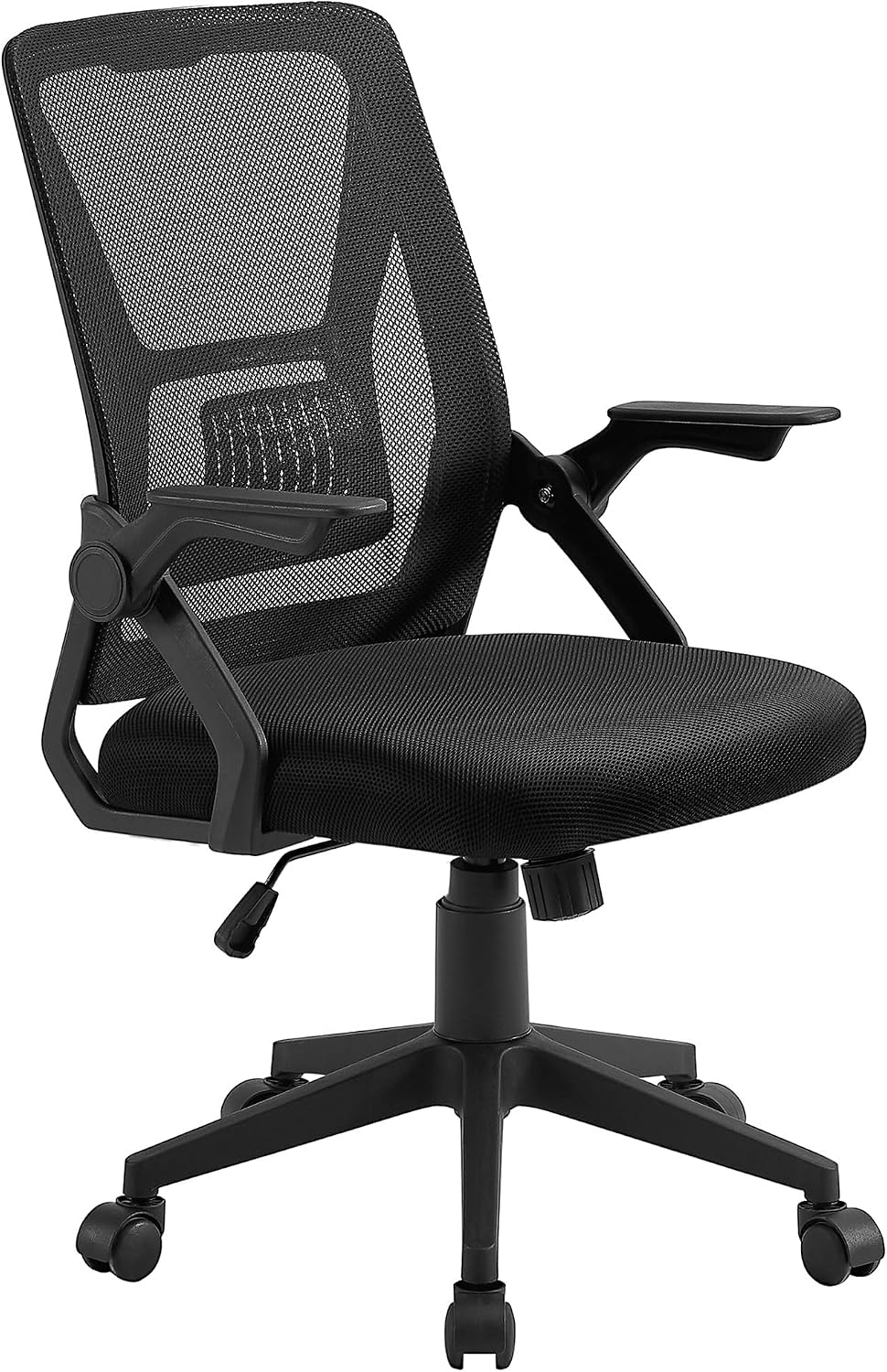 VECELO Mid-Back Swivel Ergonomic Office Chair with Adjustable Arms, Mesh Lumb...