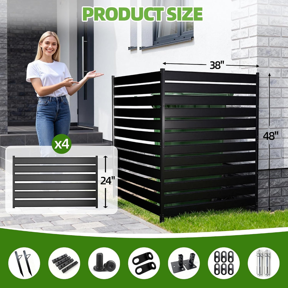 Privacy Fence Screen for AC & Trash, 48" H × 38" W(2P) Metal No...