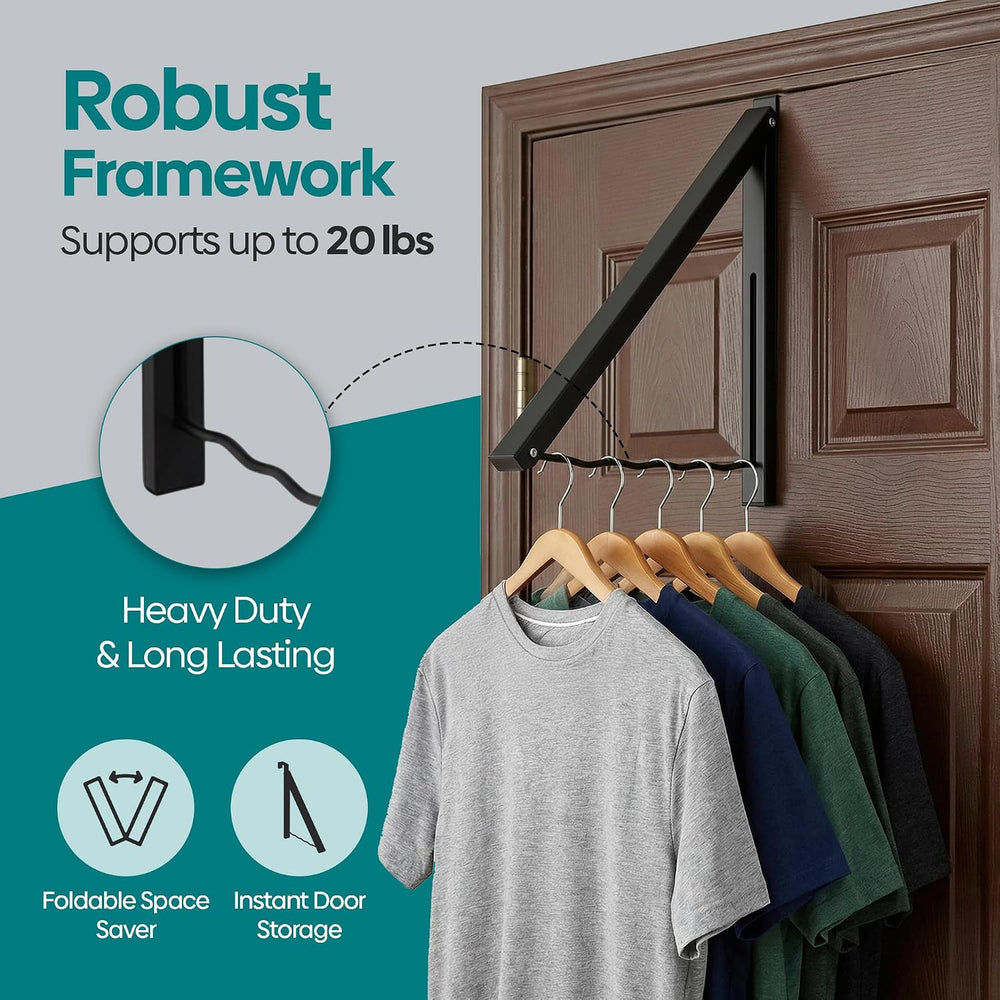 HOLDN’ STORAGE Over The Door Hanger, Single Foldable Rack Organizer, 2 Pack